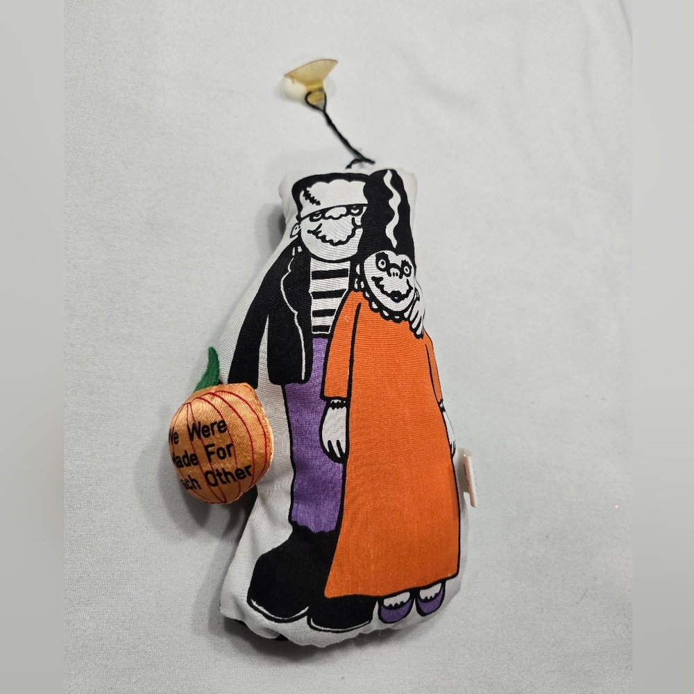 Dan Brechner Halloween Frankenstein And Wife Couple Plush Accent Window Hanger